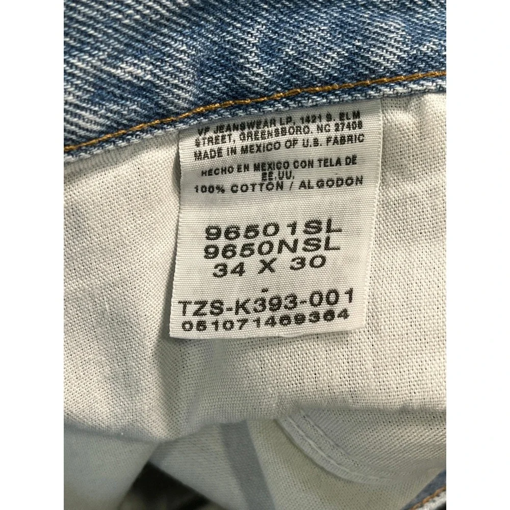 Wrangler Jeans Mens 34x30 Blue Denim Cotton Light Wash Casual Straight Leg
